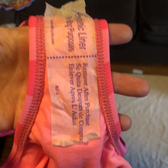 Teal bikini top with NWT pink striped bottoms - Picture 6 of 14